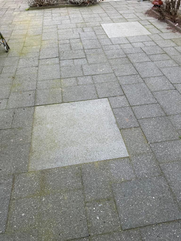 Tuintegels antracietgrijs, diverse maten, 55m2, Tuin en Terras, Tegels en Klinkers, Ophalen, Gebruikt, 10 m² of meer, Beton