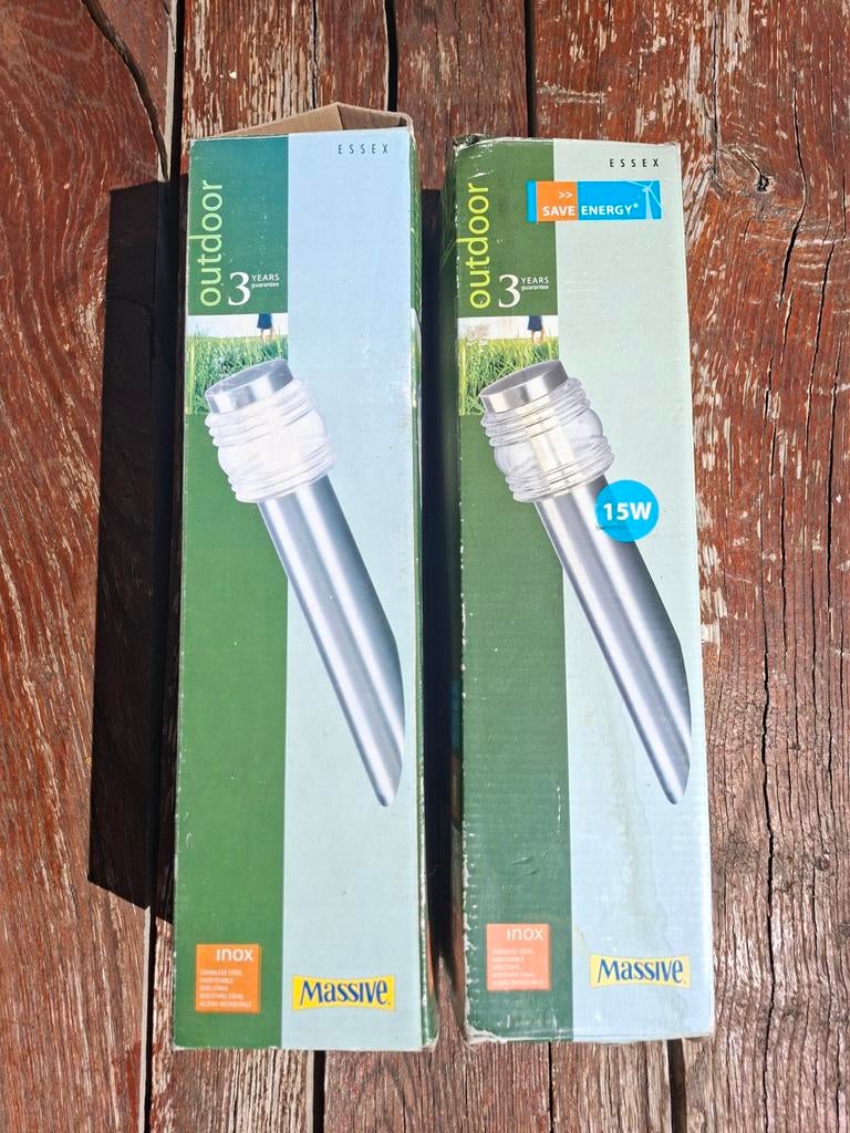 Massive Essex Outdoor Lampjes - RVS Grondspots (2 stuks), Ophalen of Verzenden, Nieuw