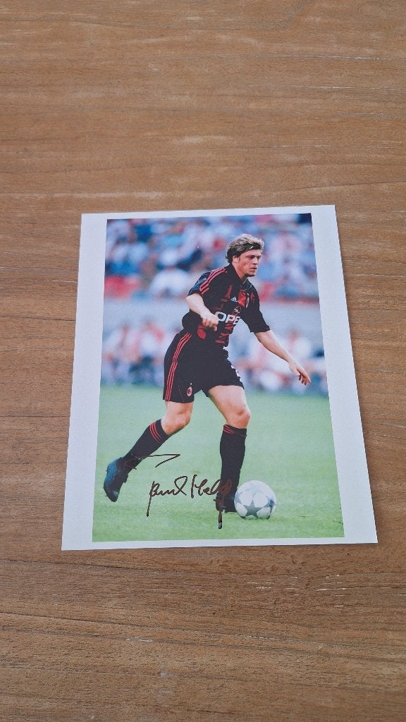 Foto 20x25 cm met handtekening; Thomas Helveg # AC Milan, Verzamelen, Sportartikelen en Voetbal, Ophalen of Verzenden, Nieuw, Buitenlandse clubs