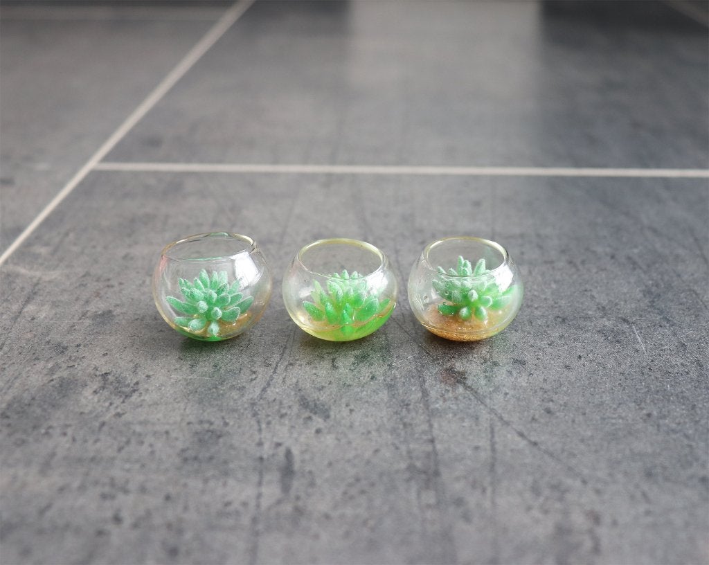 Plant in glazen kom plantje miniatuur nieuw 1:12 Groen, Ophalen of Verzenden, Nieuw, Decoratie