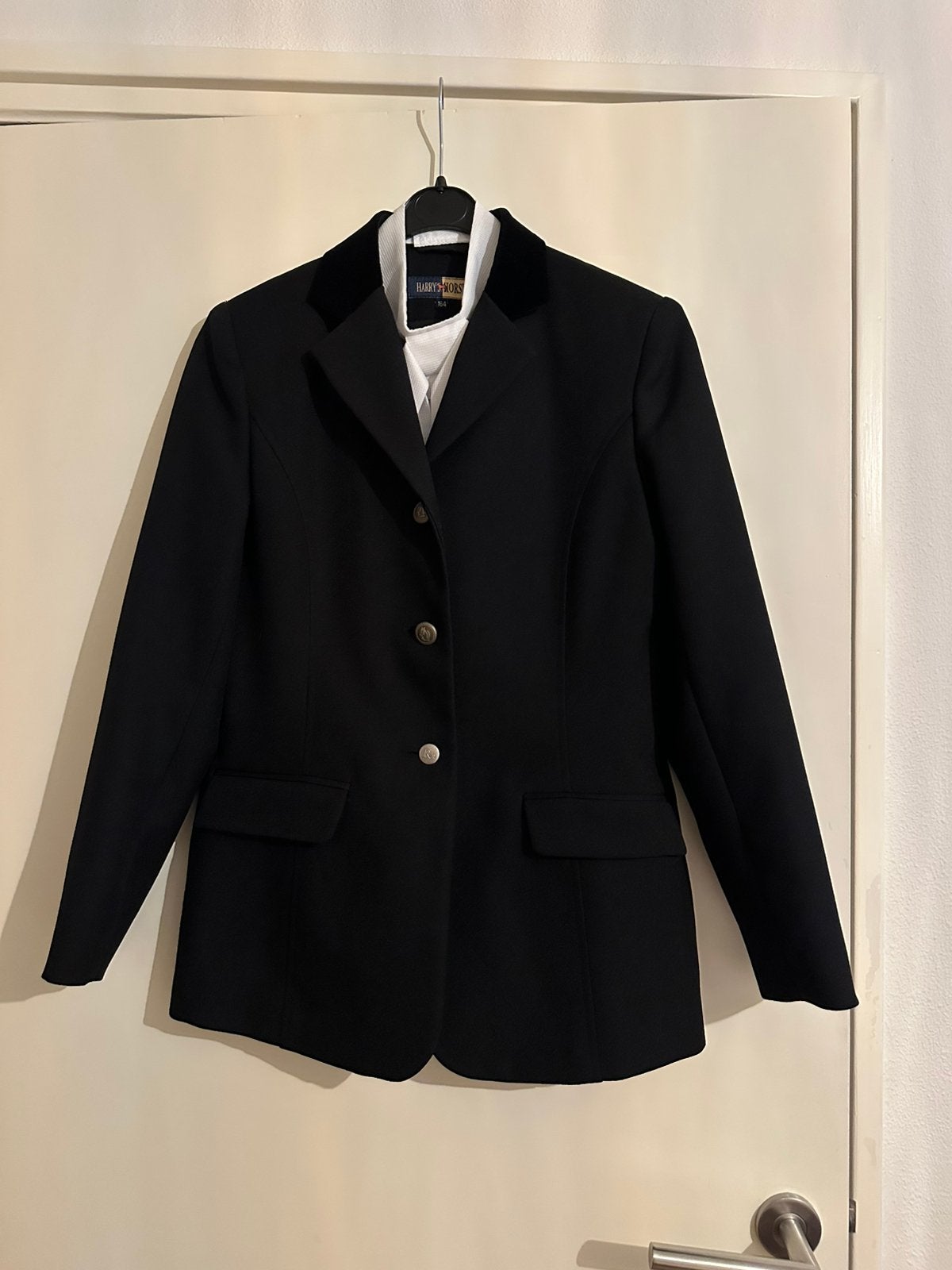 Harry’s Horse wedstrijd jasje en plastron/boordje - maat 164, Dieren en Toebehoren, Paardrijkleding, Kinderen, Dressuur, Nieuw