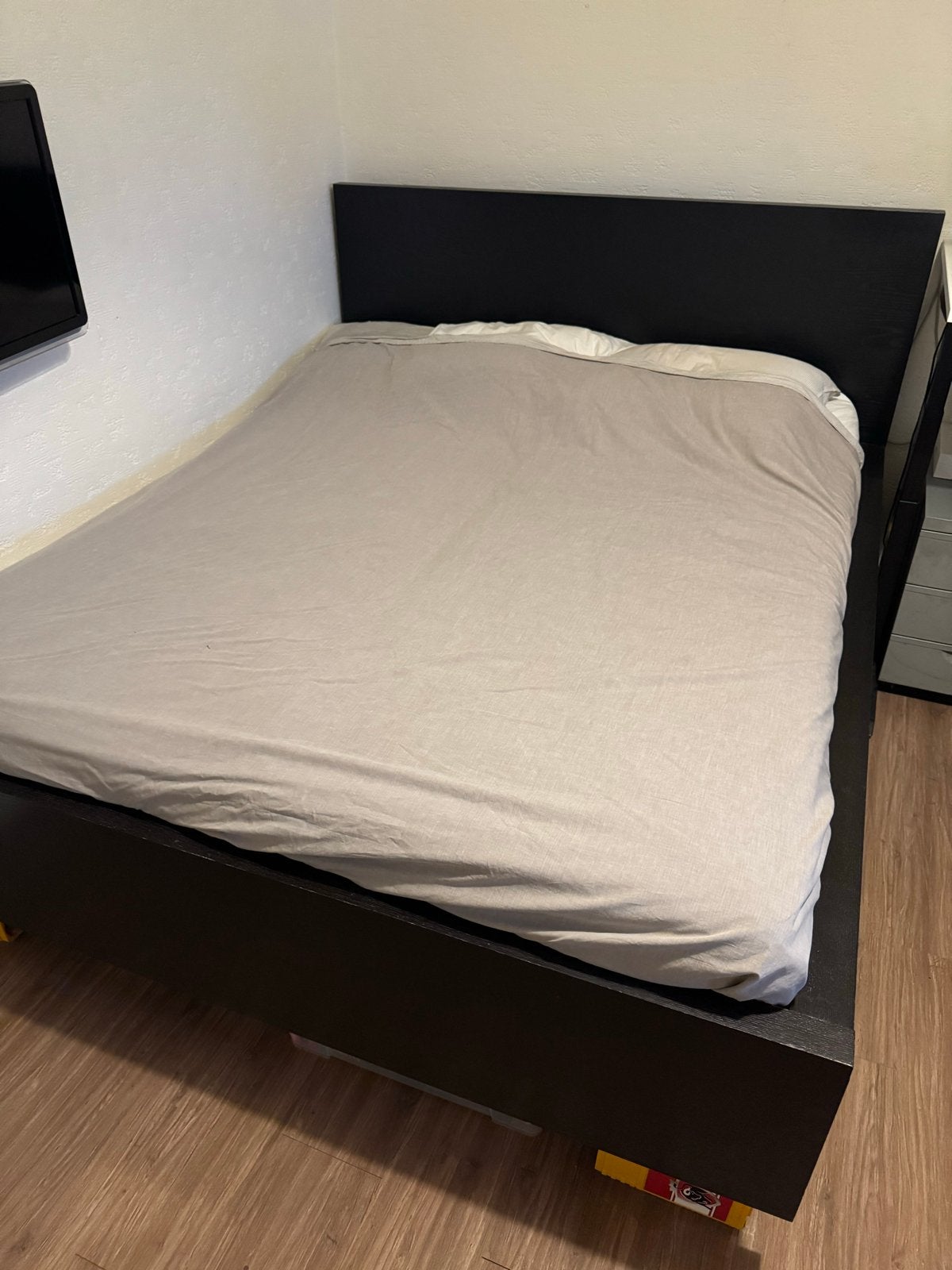 IKEA Malm bedframe 160x200 - Gedemonteerd!, Ophalen, Gebruikt, Zwart, Tweepersoons