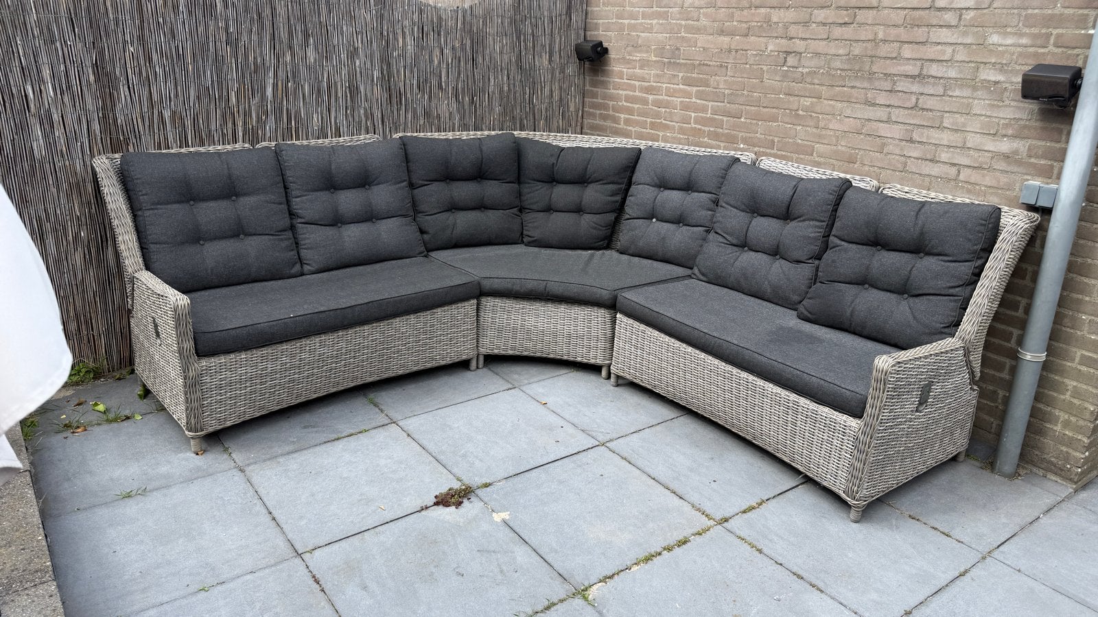Tuin lounge hoekbank Sanur Intratuin verstelbare rugleuning, Tuin en Terras, Tuinsets en Loungesets, Ophalen, 5 zitplaatsen, Gebruikt