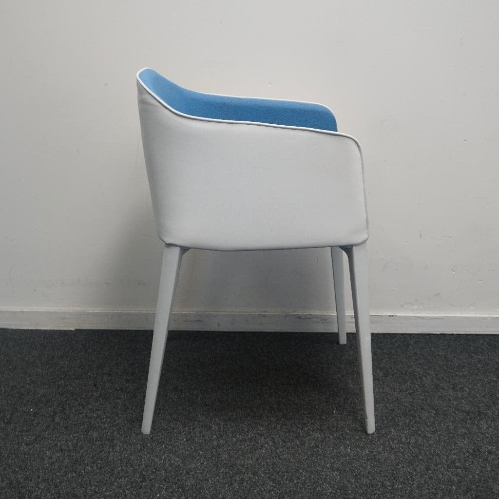 Pedrali Laja 885 Design Stoelen | Wit / Blauw | Leer /, Gebruikt, -, Blauw, -