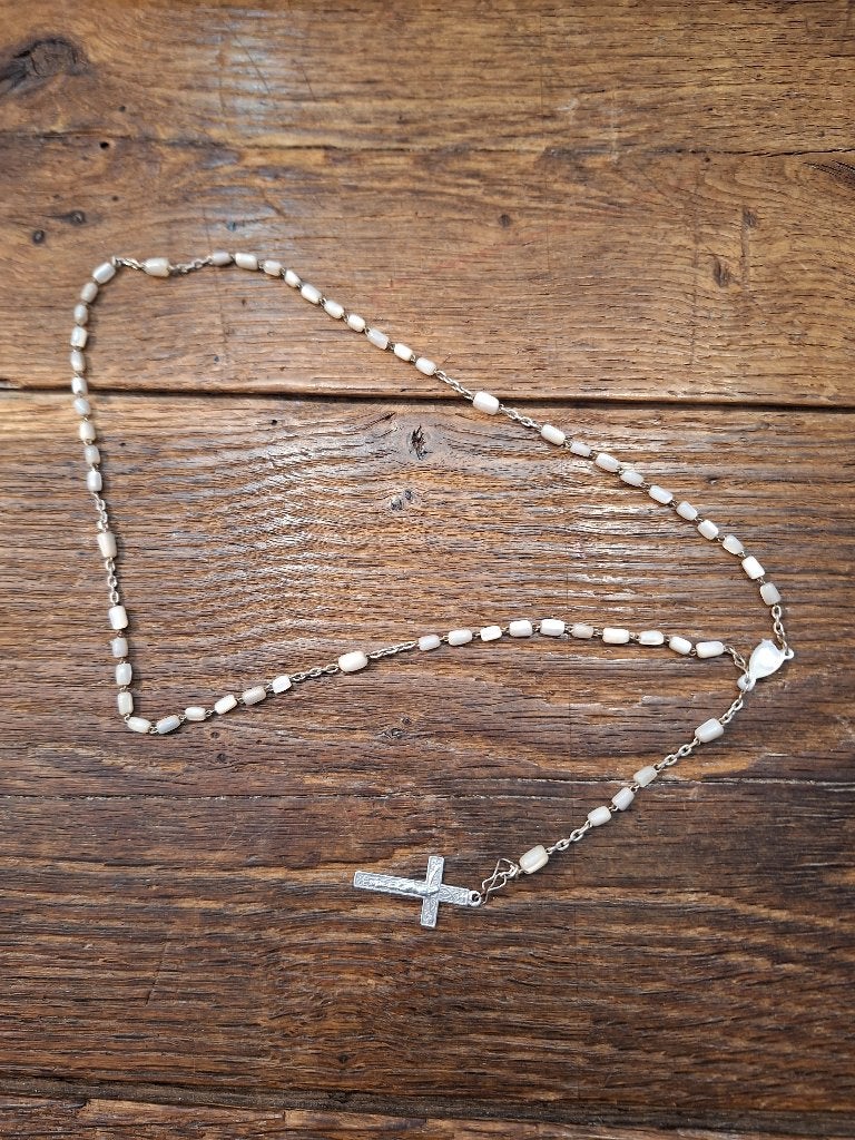oude parelmoer stenen paternoster, Ophalen of Verzenden