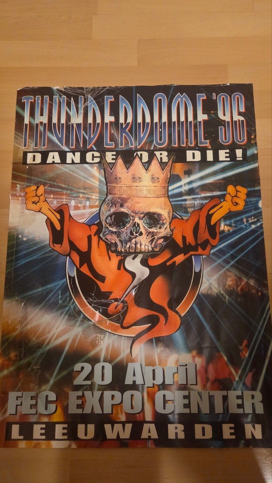 Thunderdome '96 Dance or Die! Poster  Zeldzaam Hardcore Item, Ophalen of Verzenden, Gebruikt, A1 t/m A3, Muziek