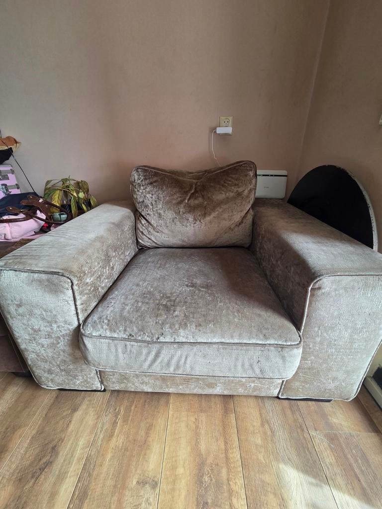 Te koop: Brede stoffen fauteuil – Eric Custer stijl, Ophalen of Verzenden, 75 tot 100 cm, Eenpersoons, Minder dan 150 cm