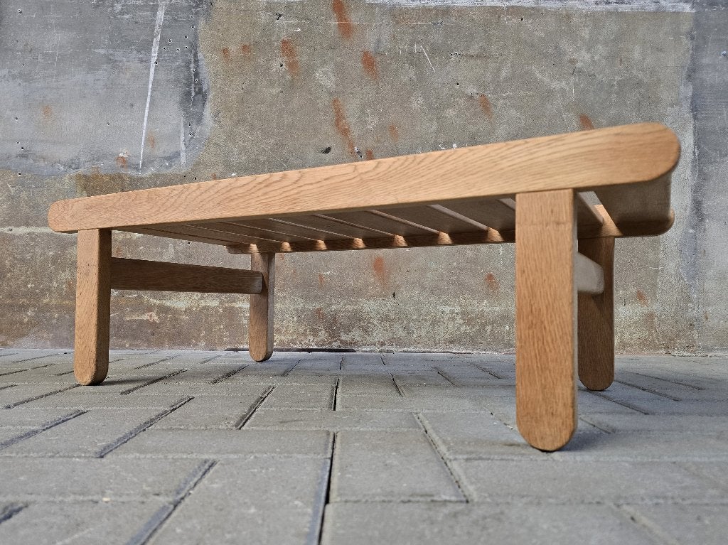 Deens Design Eiken Bankje & Salon Tafel Fuglsang by Petersen, Minder dan 50 cm, Gebruikt, 50 tot 100 cm, Eikenhout
