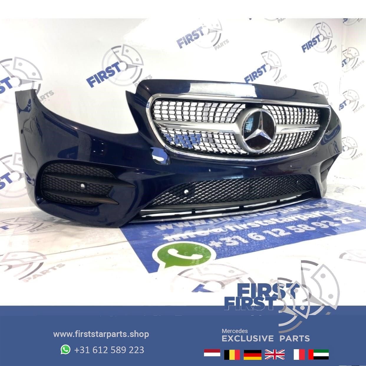 W213 AMG LINE VOORBUMPER + DIAMOND GRIL Mercedes E Klasse BL, Gebruikt, -, Voor, Ophalen of Verzenden