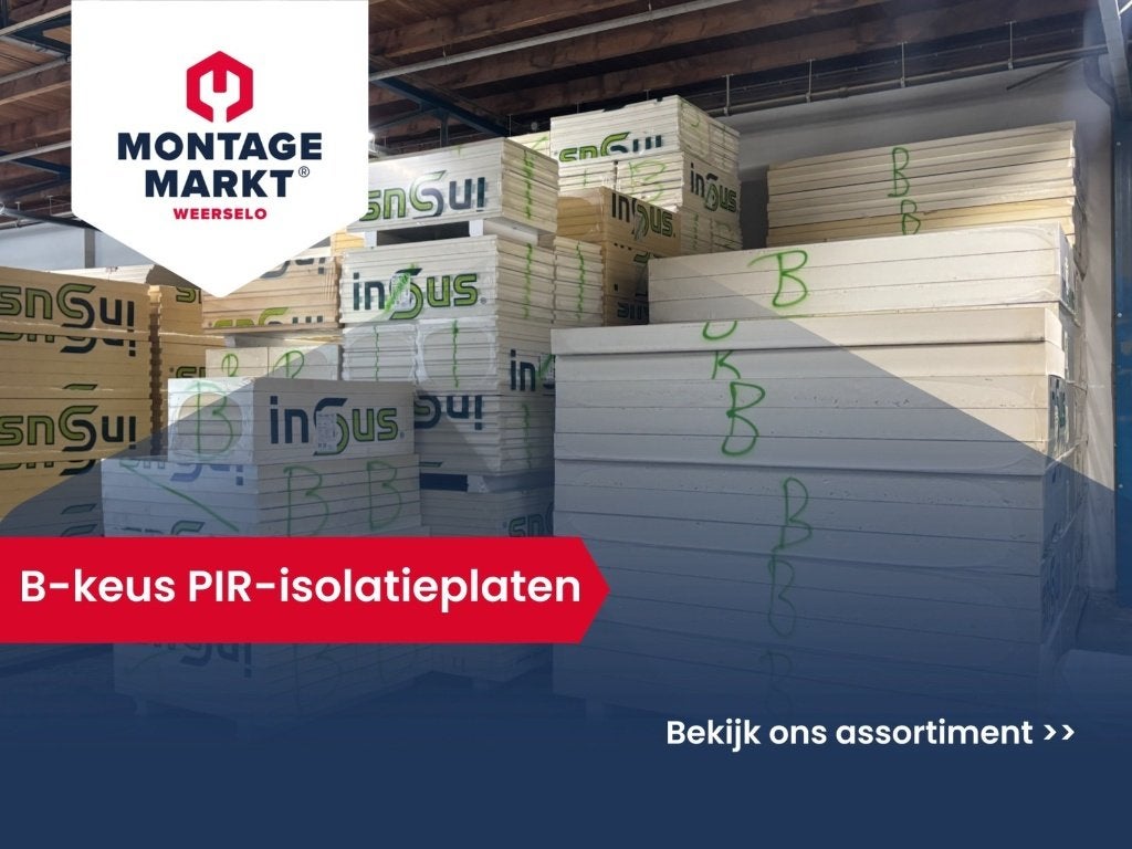 B-keus PIR-isolatie | 40 t/m 140 mm | Insus | Strakke platen, Ophalen, Dakisolatie, 4 tot 8 cm, Zo goed als nieuw