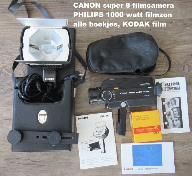 CANON super 8 filmcamera, Philips filmzon, boekjes etc., Audio, Tv en Foto, Videocamera's Analoog, Camera, 8mm, Ophalen of Verzenden