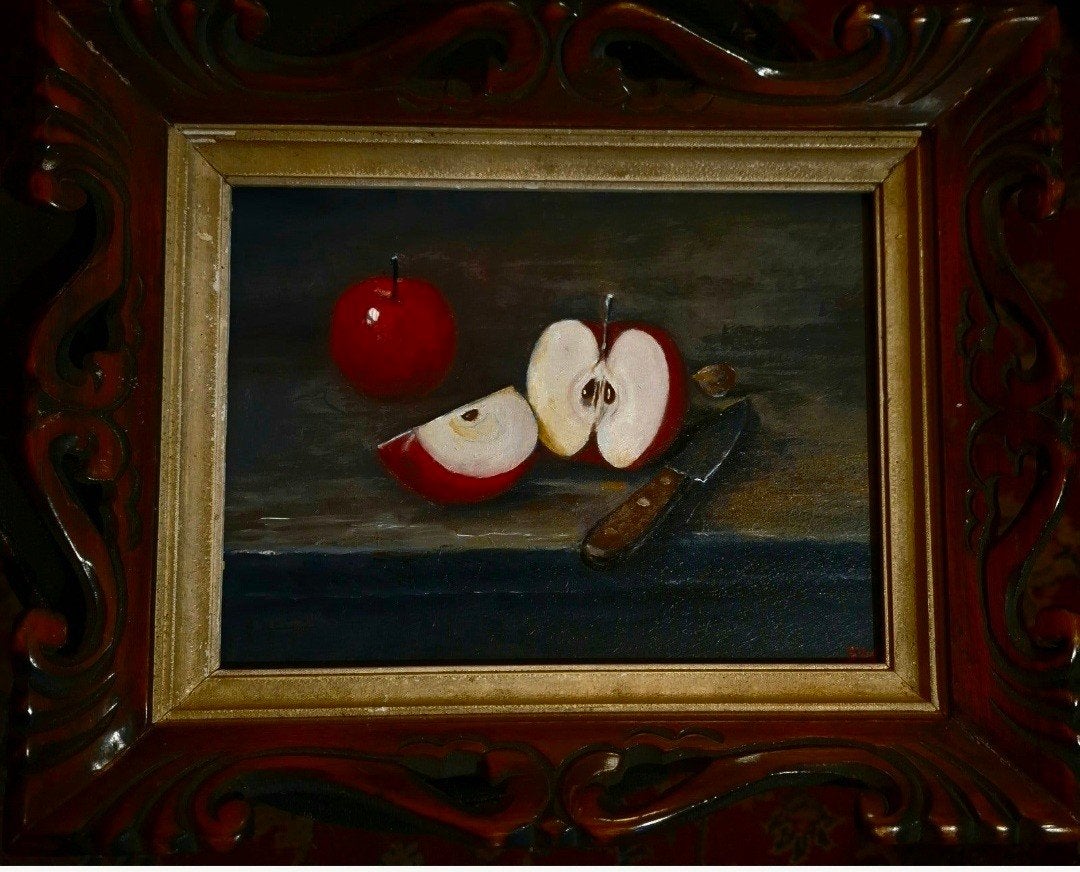 schilderij stilleven appels, Ophalen of Verzenden