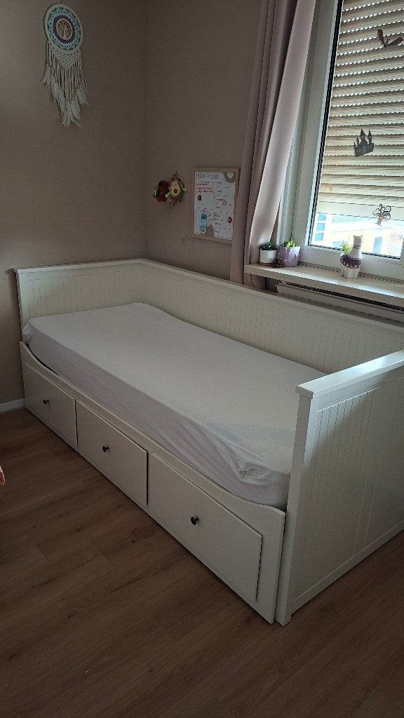 Ikea hemnes bed, Ophalen, Gebruikt, Eenpersoons, Wit