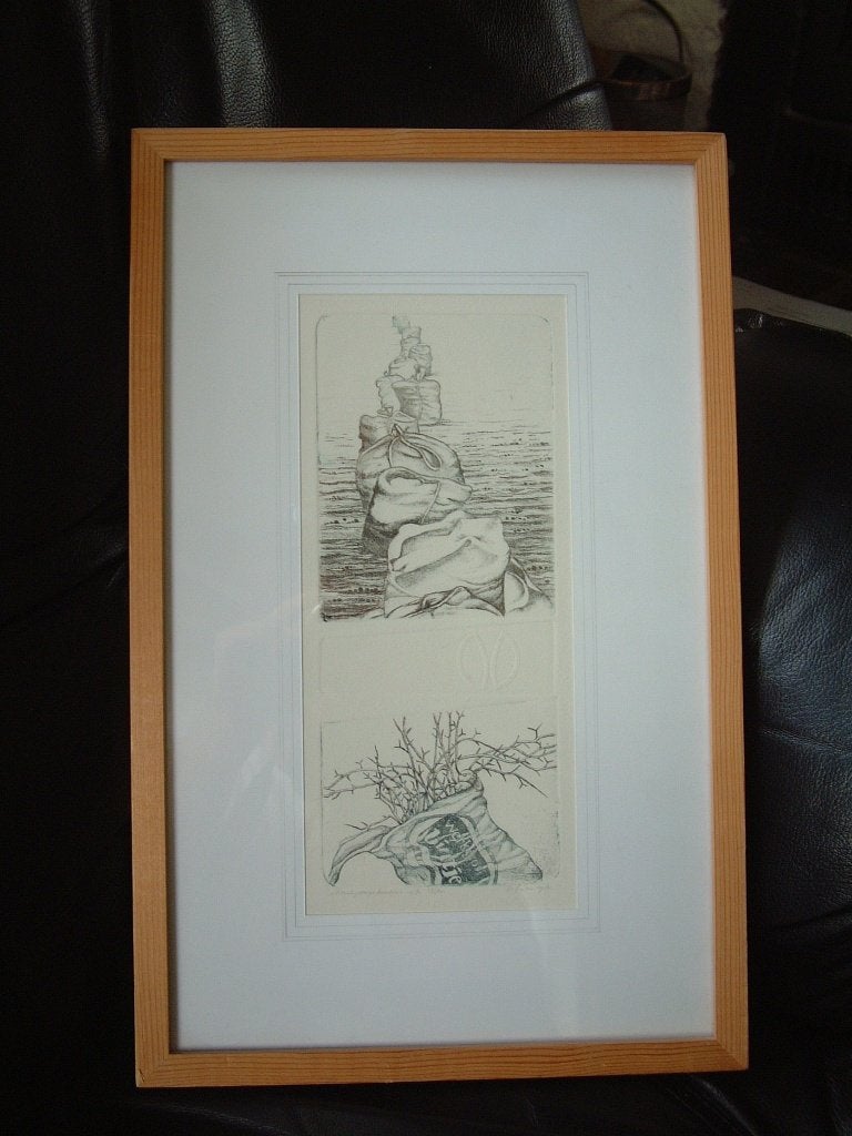 prachtige ets werkgroep Bintjes {aardappel] P.Luten ? 1980, Ophalen of Verzenden, Ets