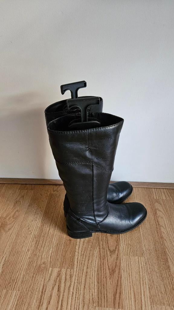 Zwarte leren Hoge Hush Puppies mt 38 laarzen  smalle schacht, Hoge laarzen, Zwart, Ophalen of Verzenden, Zo goed als nieuw