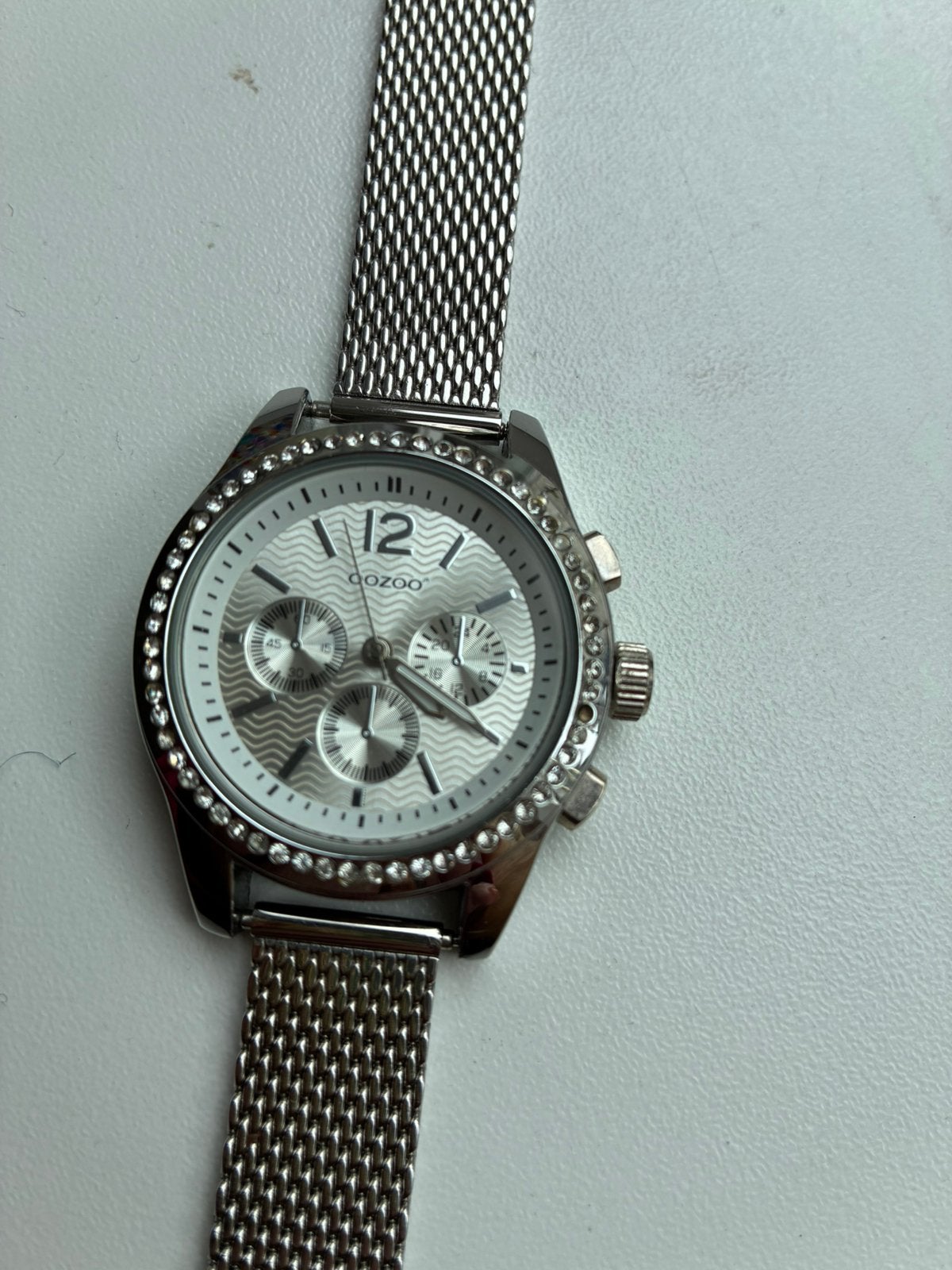 OOZOO  zilver kleurig dames horloge, Overige merken, Leer, Staal, Ophalen of Verzenden