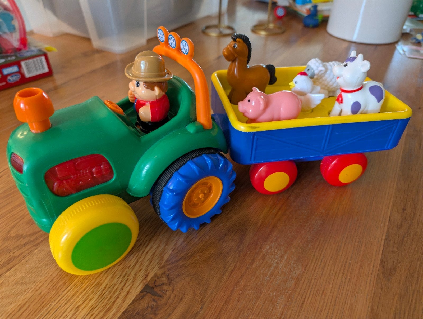 Kiddieland Tractor met aanhanger en boerderijdieren, Kinderen en Baby's, Speelgoed | Overig, Ophalen of Verzenden, Gebruikt, Jongen of Meisje