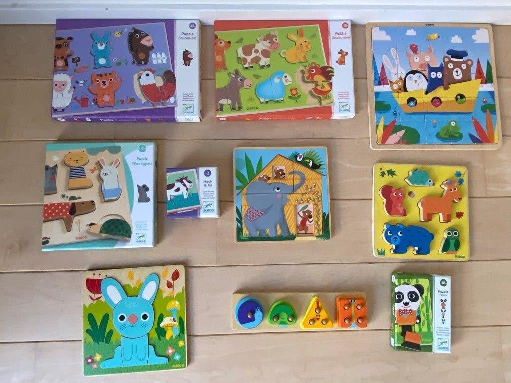 Superveel houten Djeco puzzels!, Kinderen en Baby's, Ophalen of Verzenden, Gebruikt