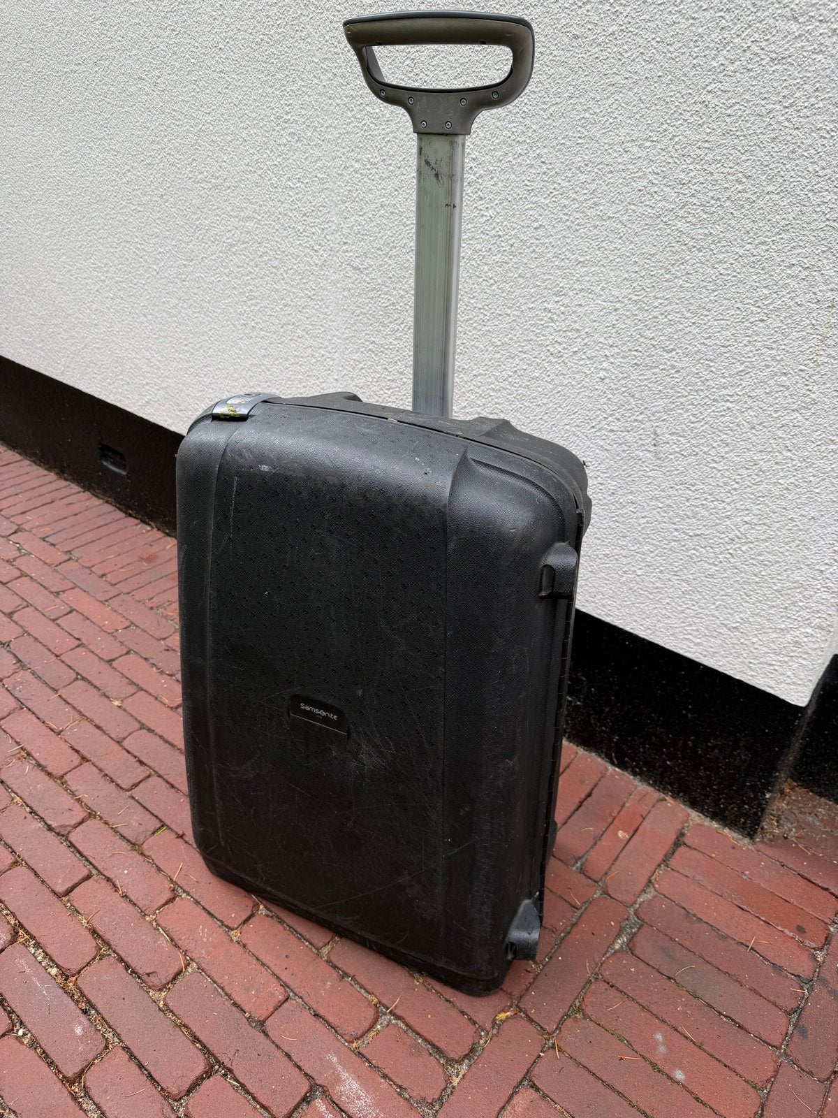 Samsonite Koffer Zwart - Stevige Reiskoffer met Wieltjes, Ophalen, 40 tot 60 cm, Gebruikt, 20 tot 30 cm