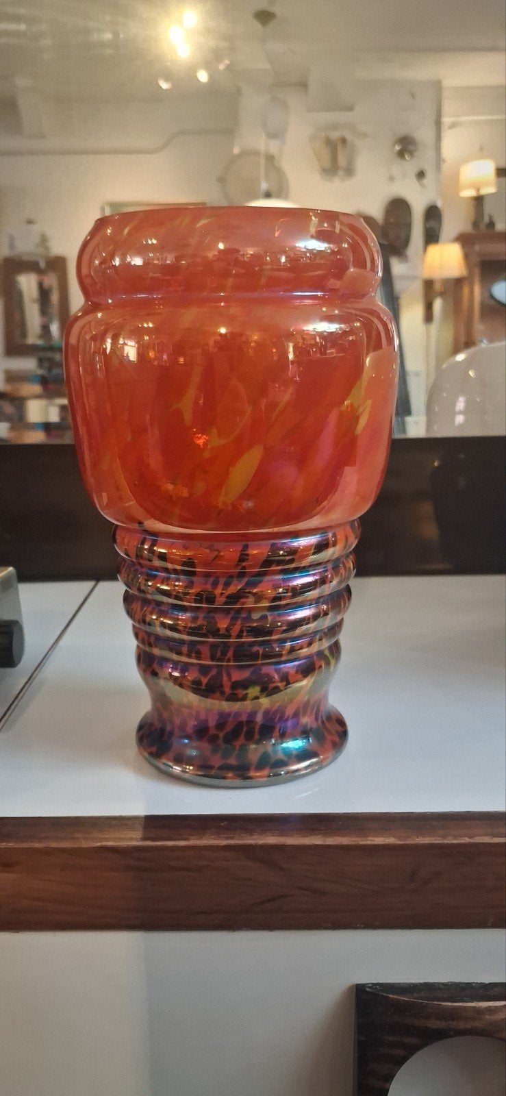 Authentiek Boheems Art Deco Glaswerk Vaas, Antiek en Kunst, Ophalen