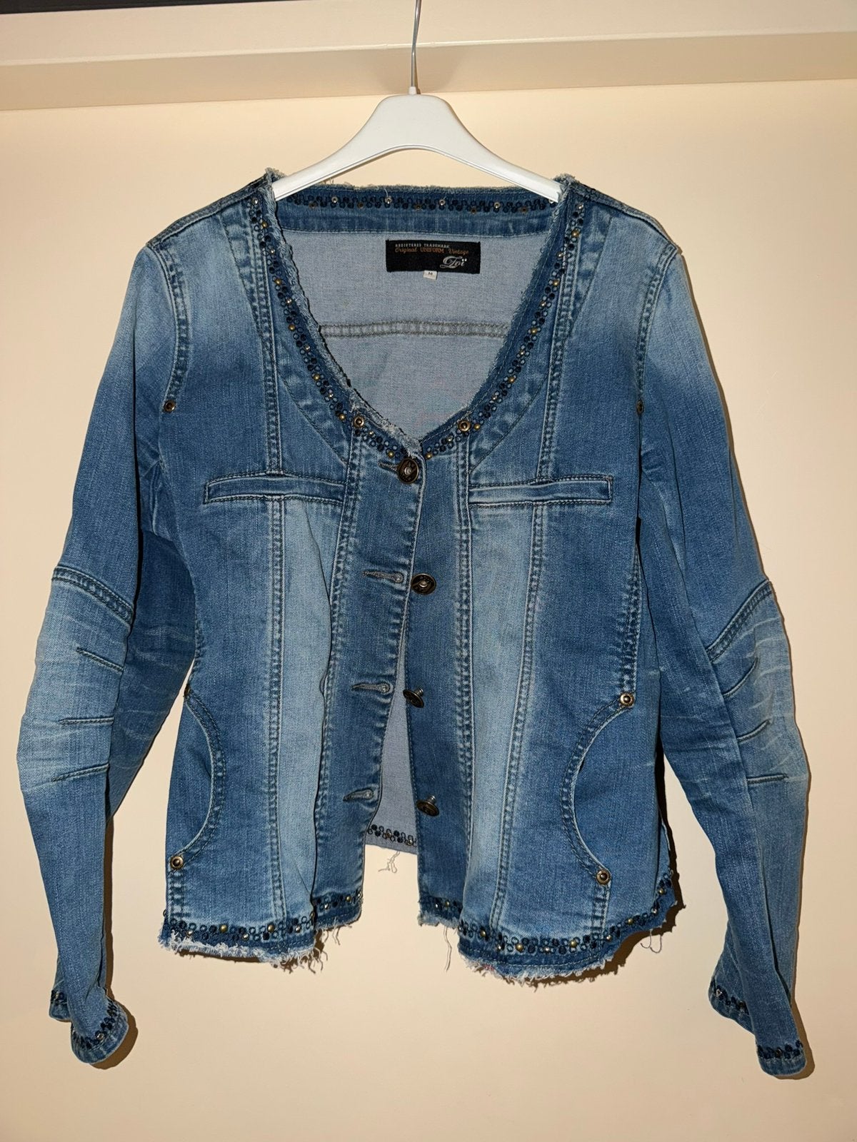 Dames spijkerjas, Ophalen of Verzenden, Zo goed als nieuw, Maat 38/40 (M), Blauw