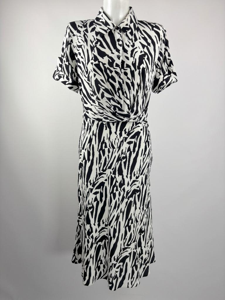 DVF DIANA VON FURSTENBERG zwart wit jurk  Maat M, Maat 38/40 (M), Zwart, Diane Von Furstenberg, Ophalen of Verzenden