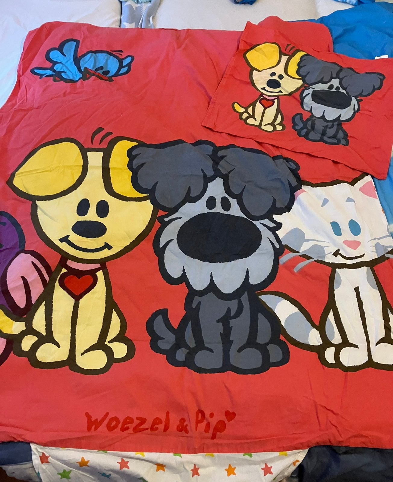 Nette peuter dekbedovertrek woezel & pip, Jongetje of Meisje, Ophalen of Verzenden, Zo goed als nieuw, Rood
