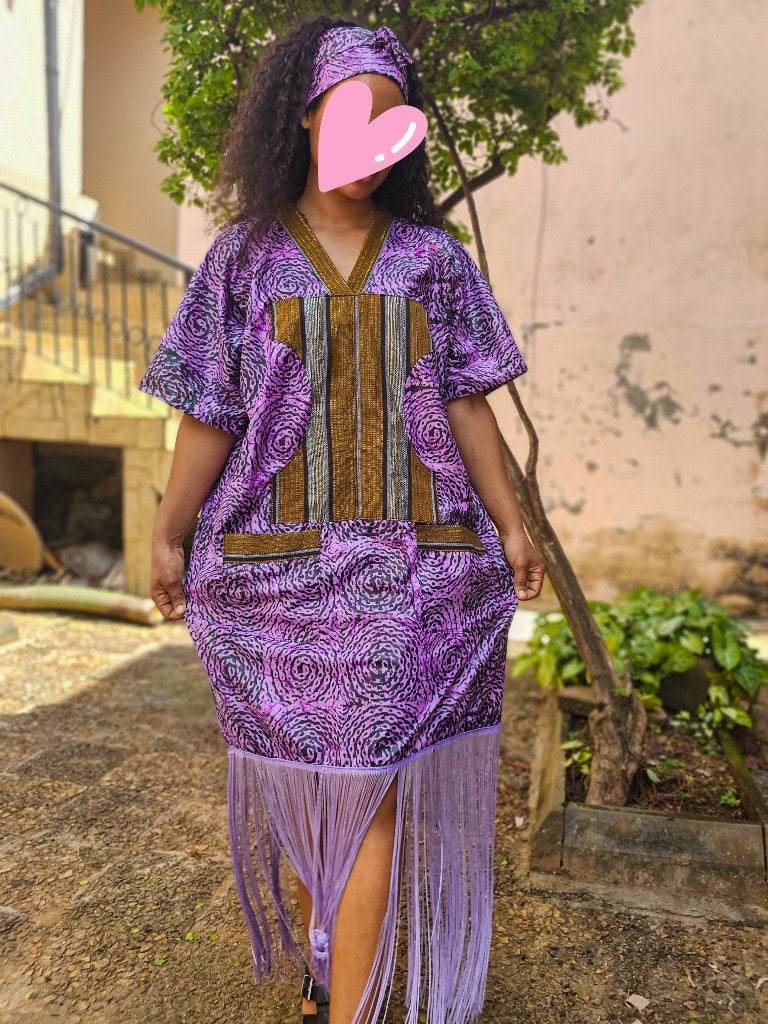 Afrikaanse jurk, Kleding | Dames, Jurken, Paars, Maat 46/48 (XL) of groter, Ophalen of Verzenden, Zo goed als nieuw