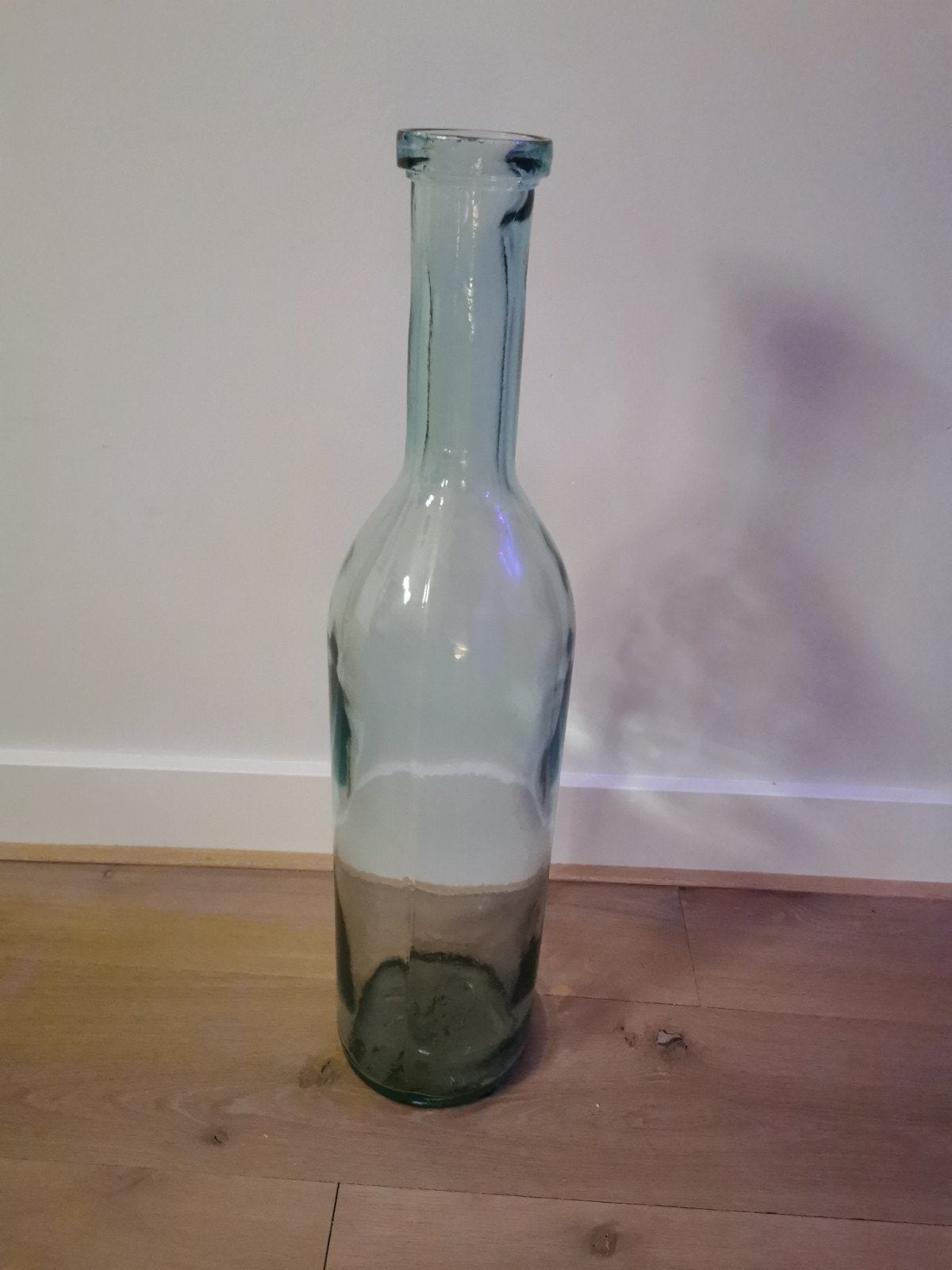 Grote glazen fles / vaas, Huis en Inrichting, Woonaccessoires | Vazen, Ophalen, 75 cm, Groen, Glas
