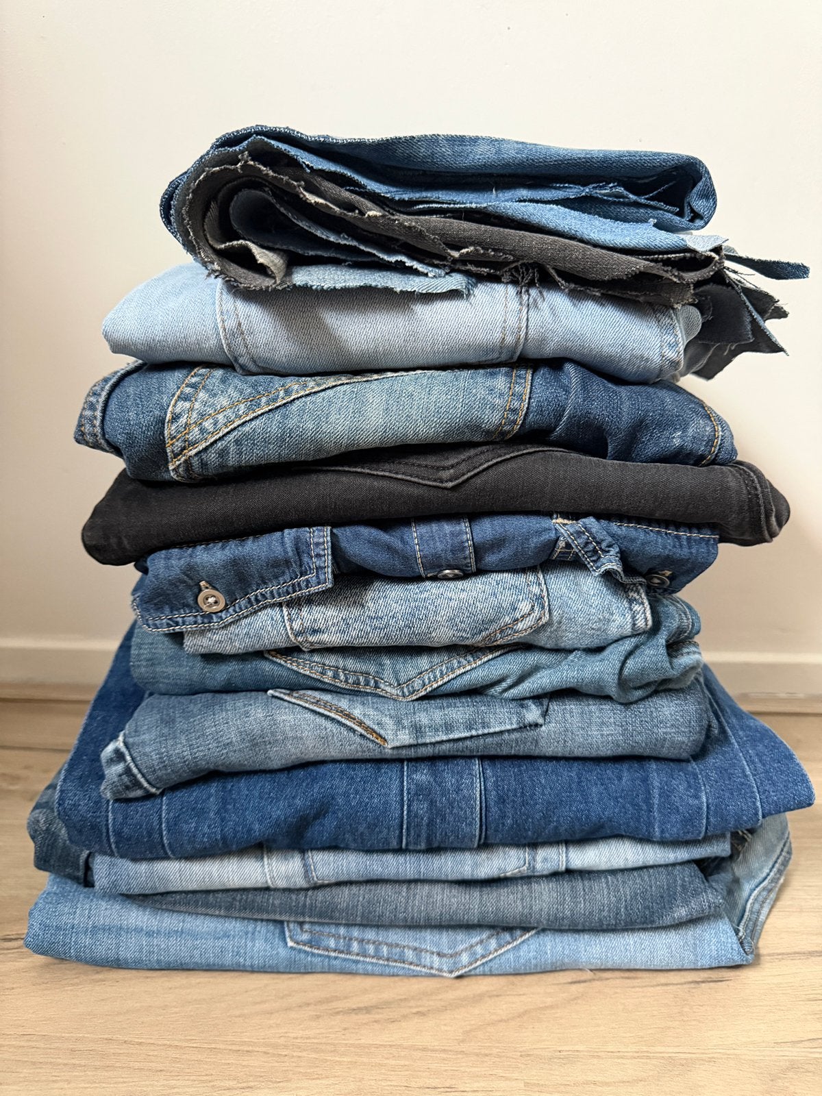 Groot pakket stoffen: denim, spijkerstof, jeans, Ophalen of Verzenden, Zo goed als nieuw