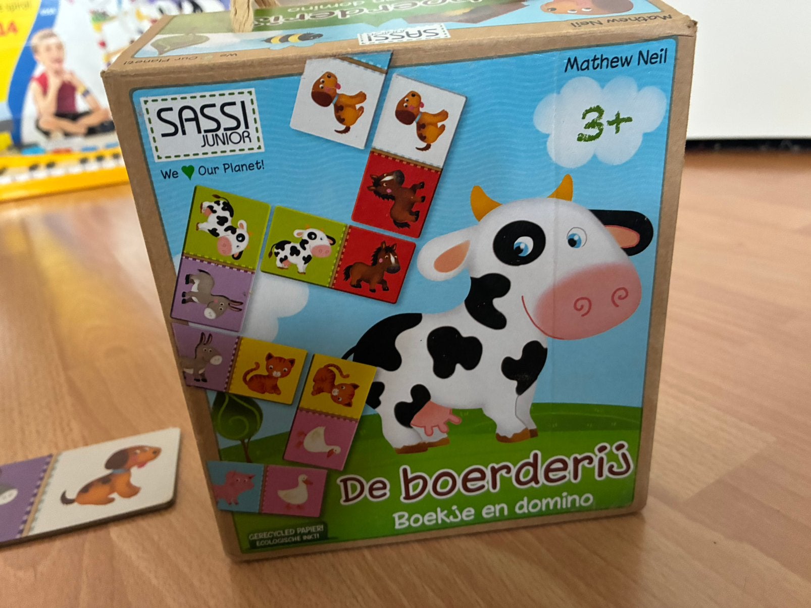 Dominoset met dieren en stippen, Kinderen en Baby's, Speelgoed | Educatief en Creatief, Ophalen, Gebruikt