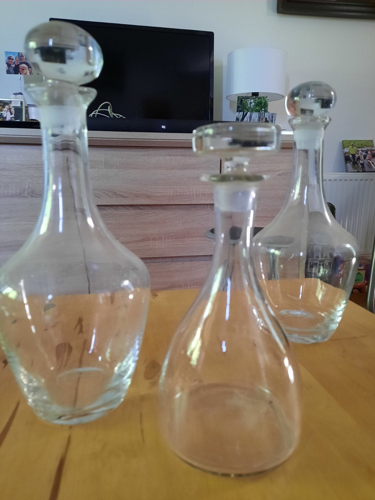 Set van 3 glazen karaffen met stop, Ophalen of Verzenden