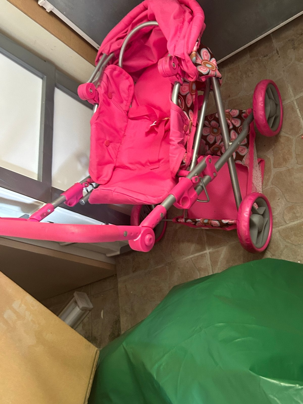 Roze poppenwagen en houten poppenwagen, Ophalen of Verzenden, Gebruikt, Overige typen