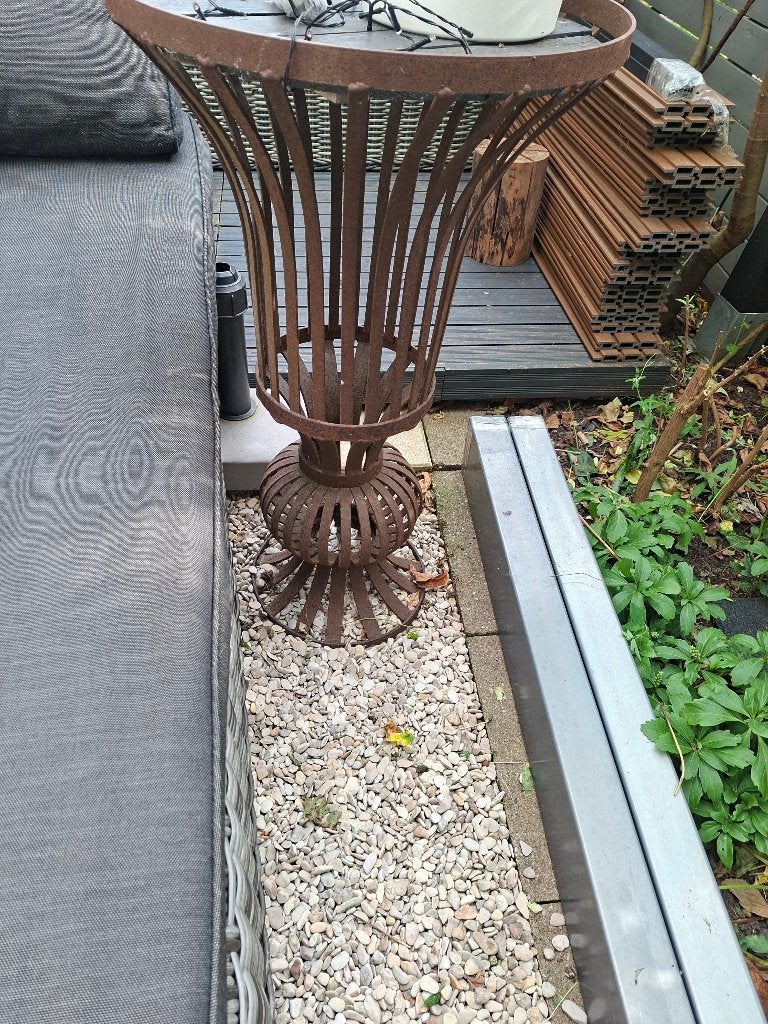 Vuurkorf/ plantentafel/ statafel, Ophalen, Gebruikt, Rond, Metaal
