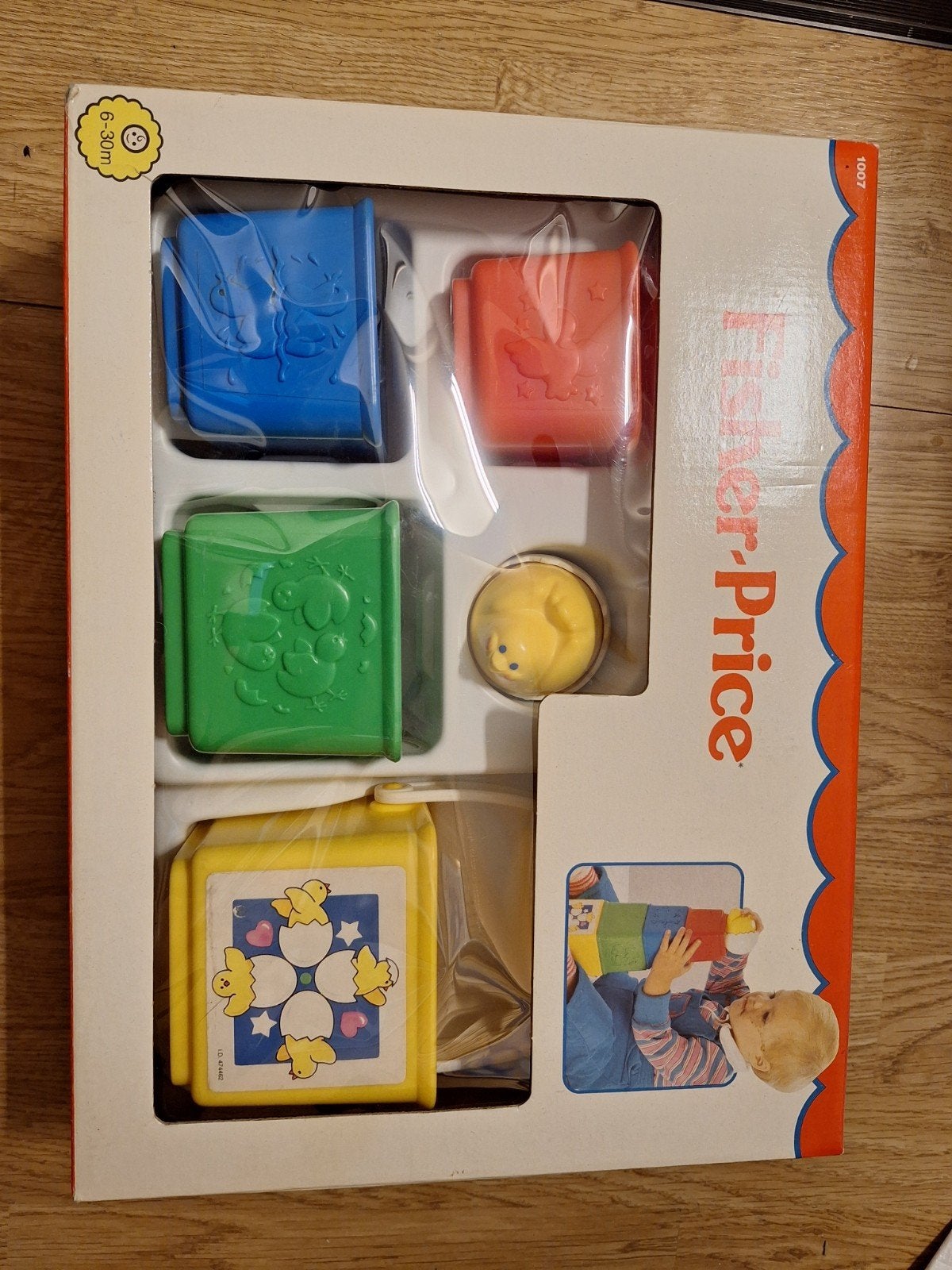 Vintage Fisher-Price 1986 Stapelblokken model 1007, Ophalen of Verzenden, Gebruikt, Speelset