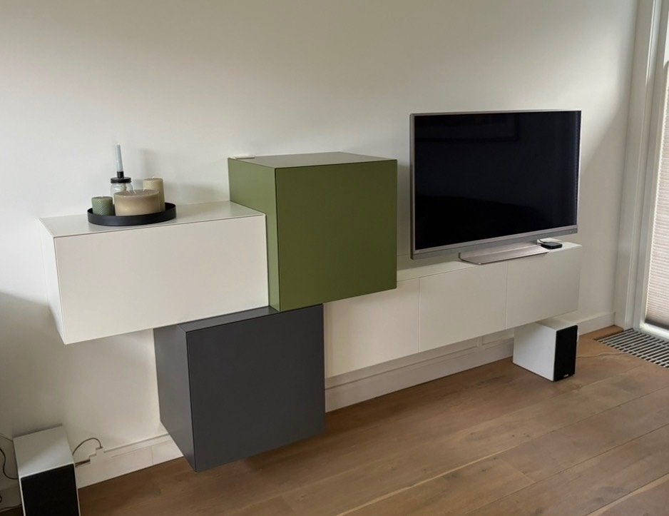 Pastoe Vision modulaire kast, wit groen en grijs, Huis en Inrichting, Ophalen, Gebruikt, 150 tot 200 cm, Minder dan 100 cm