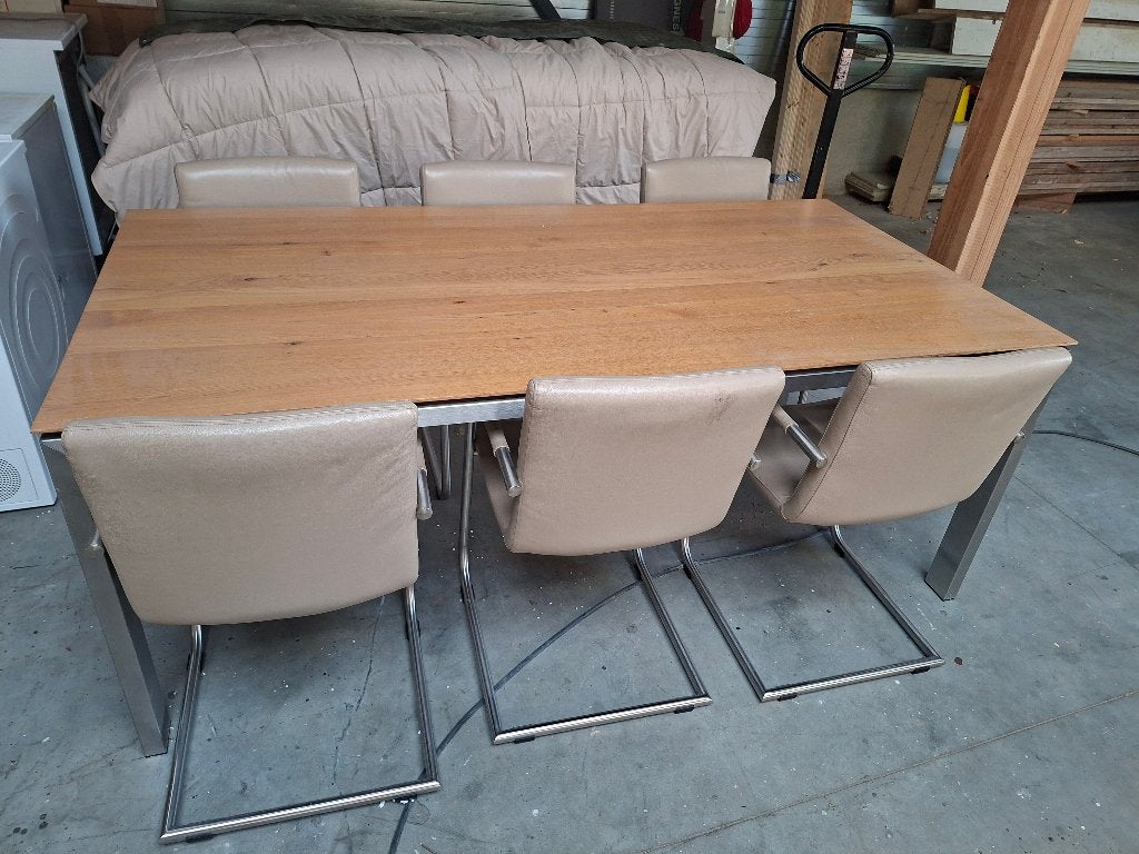 eettafel, Huis en Inrichting, Tafels | Eettafels, Ophalen, Gebruikt, 200 cm of meer, 50 tot 100 cm