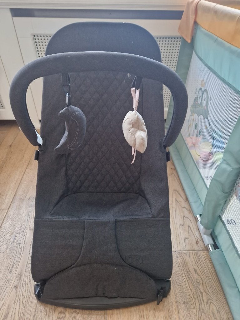 Baby Rocking Chair, Gebruikt, Jongetje of Meisje, Wit, Dekbedovertrek