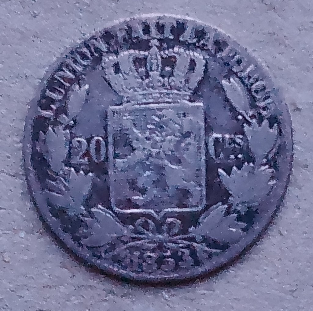 België, 20 centimes 1853, Ophalen of Verzenden, België, Losse munt, Zilver