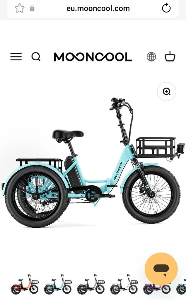 Driewieler Mooncool Elektrische Fiets, Ophalen, Nieuw, Verstelbare zitting