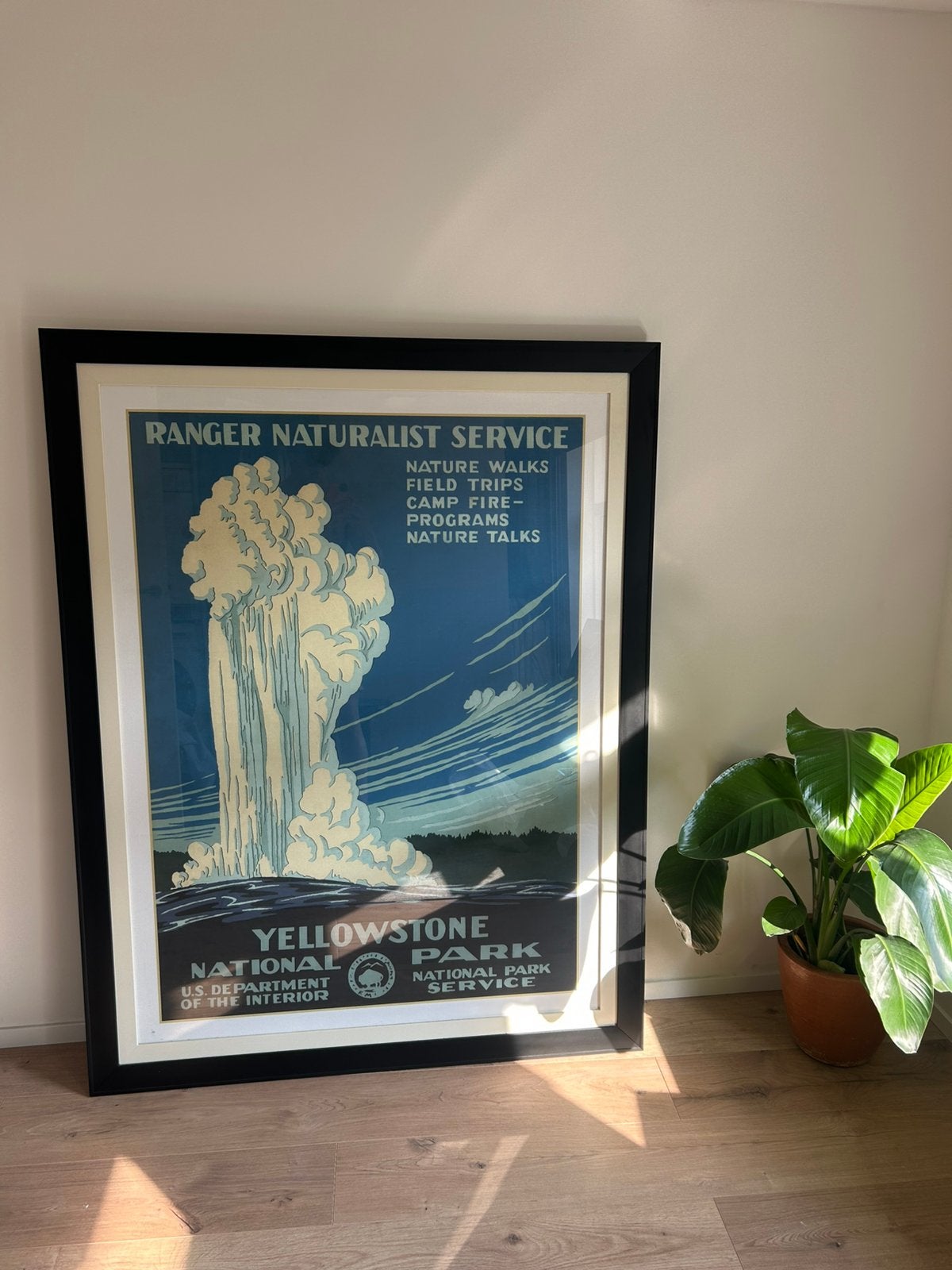 Schilderijlijst met vintage poster Yellowstone, Ophalen, Zo goed als nieuw