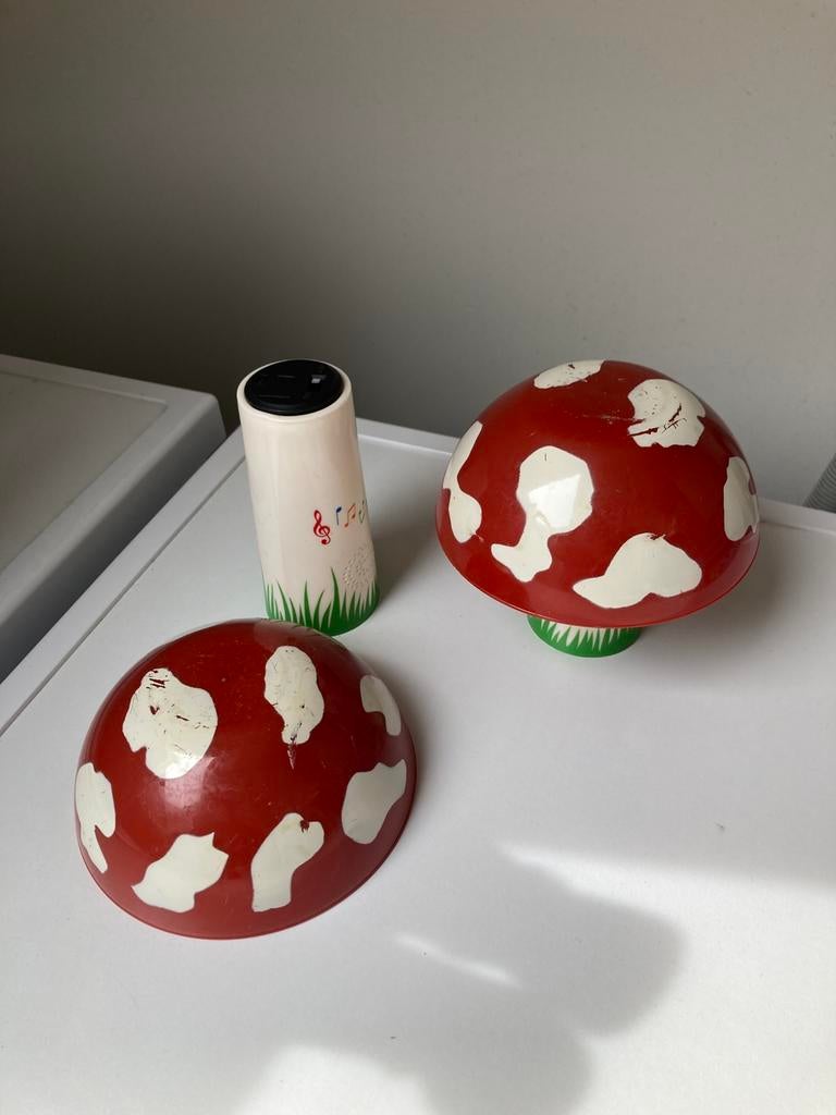 2 efteling paddestoelen met geluid, Ophalen of Verzenden, Zo goed als nieuw, Beeldje of Poppetje