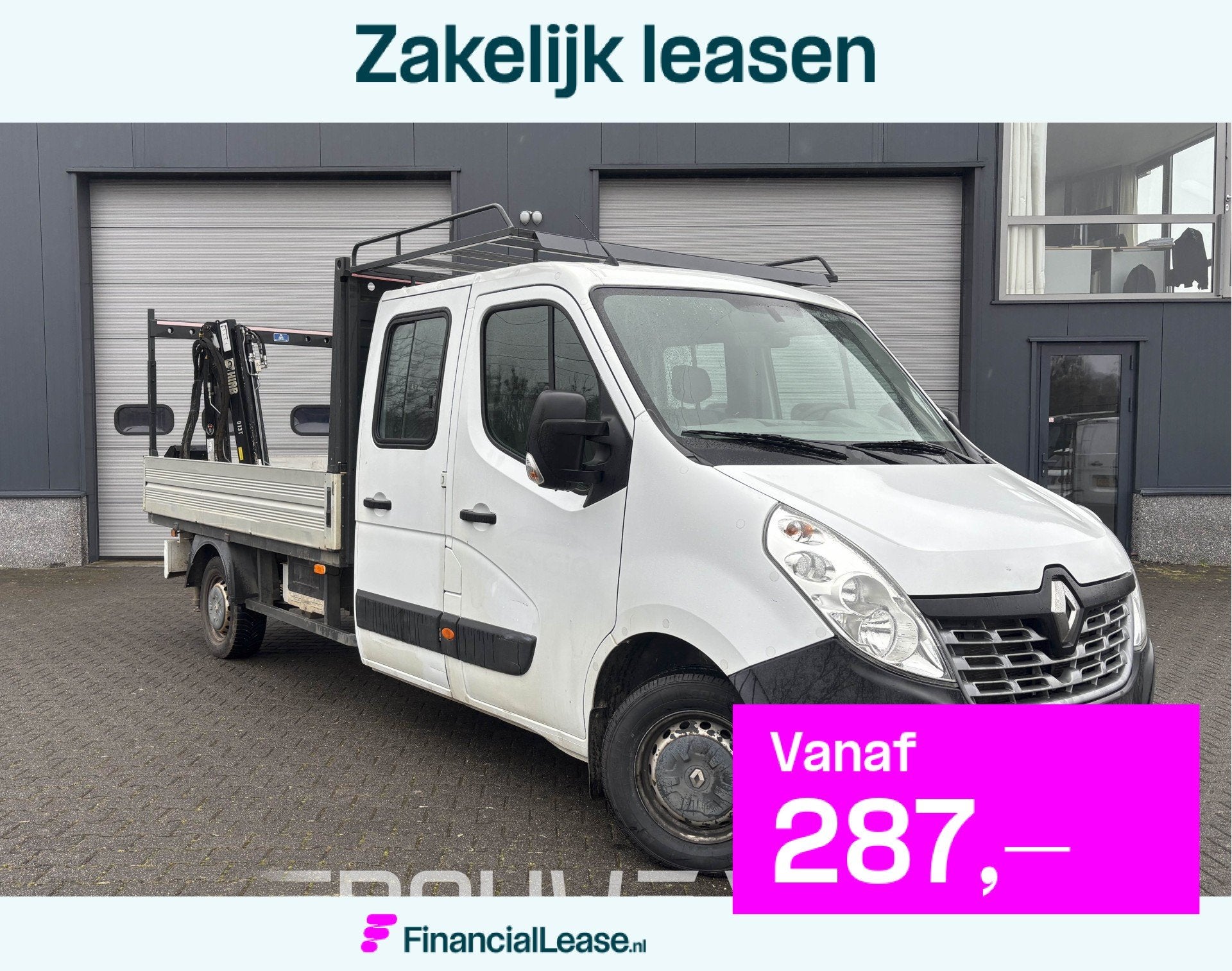 Renault Master Dubbel Cabine Hiab Laadkraan Imperiaal Trekha, Gebruikt, 4 cilinders, Renault, Origineel Nederlands
