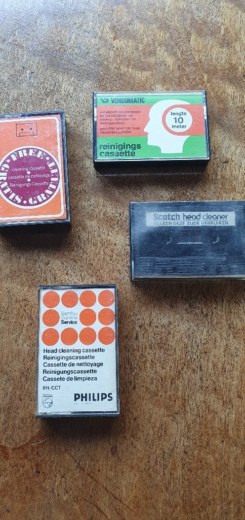 Reinigings cassettes MC o.a. Philips , Vendomatic en Scotch, Gebruikt, 2 t/m 25 bandjes, Overige genres, Ophalen of Verzenden