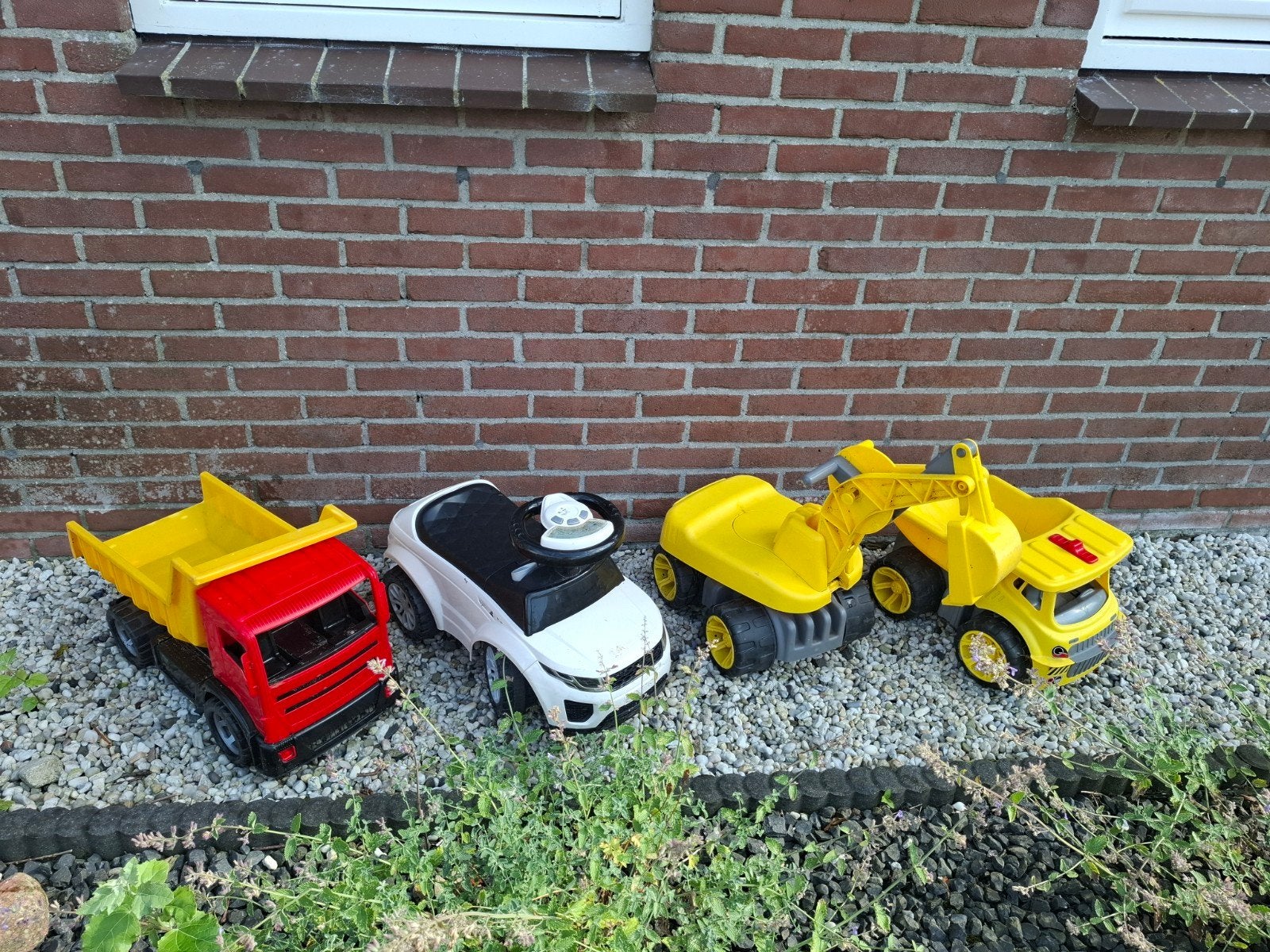Speelgoedvoertuigen: Vrachtauto, Loopauto, Kraan en Kiepauto, Ophalen, Gebruikt