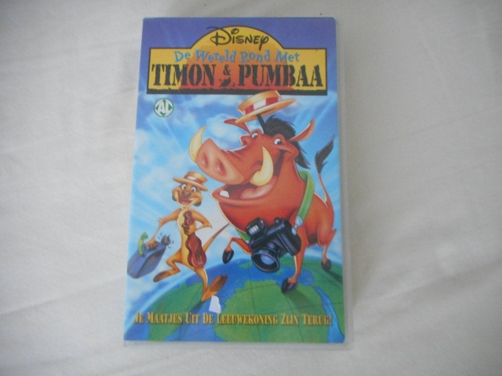 DE WERELD ROND MET TIMON & PUMBA! Disney Tekenfilm Op VIDEO!, Tekenfilm, Verzenden, Alle leeftijden, Zo goed als nieuw