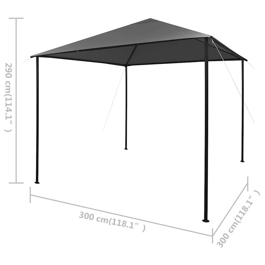 vidaXL Prieel 180 g/m² 3x3 m stof en staal antraciet, Ophalen, Minder dan 4 meter, Nieuw, Paviljoen