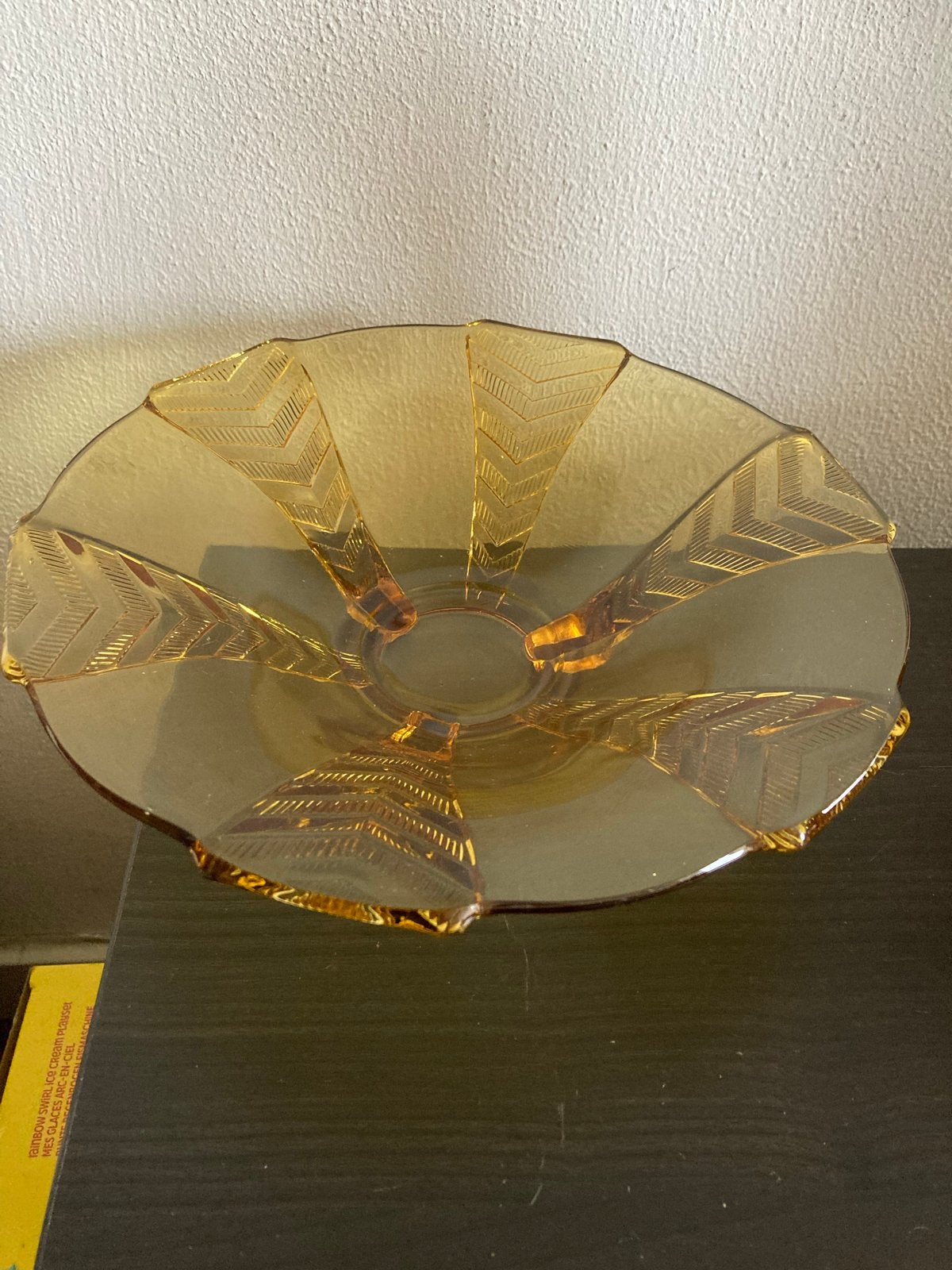 Amberkleurige Art Deco schaal van Walther & Sohne (jaren 30), Ophalen of Verzenden