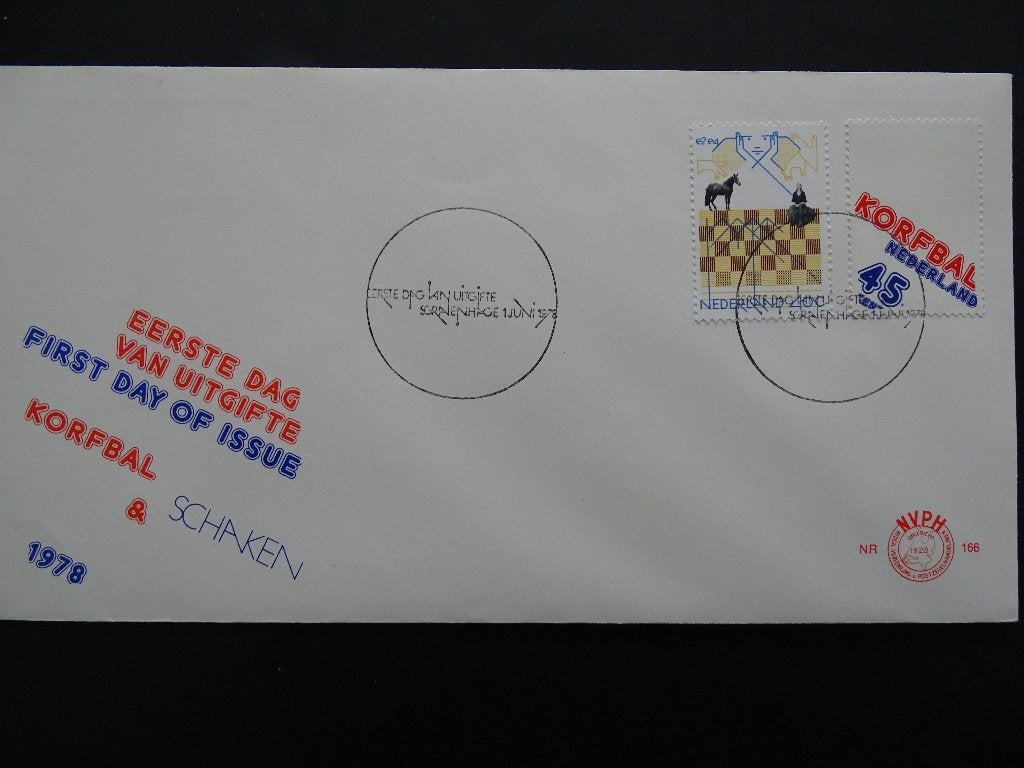Eerste dag uitgifte / Korfbal en Schaken / 1978, Ophalen of Verzenden, Onbeschreven, Nederland