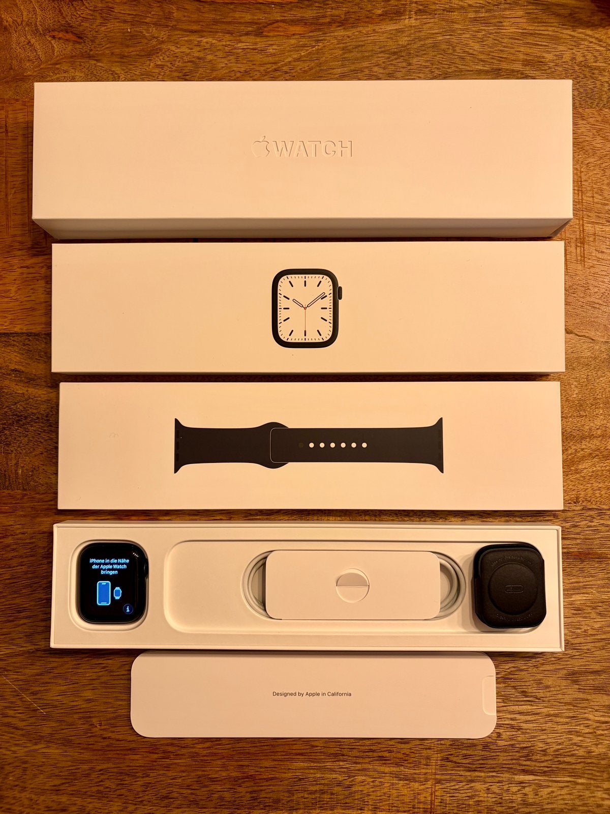 Apple Watch S-7 (gen 7) 45mm GPS midnight, Sieraden, Tassen en Uiterlijk, Smartwatches, Gebruikt, Zwart, IOS, Ophalen of Verzenden